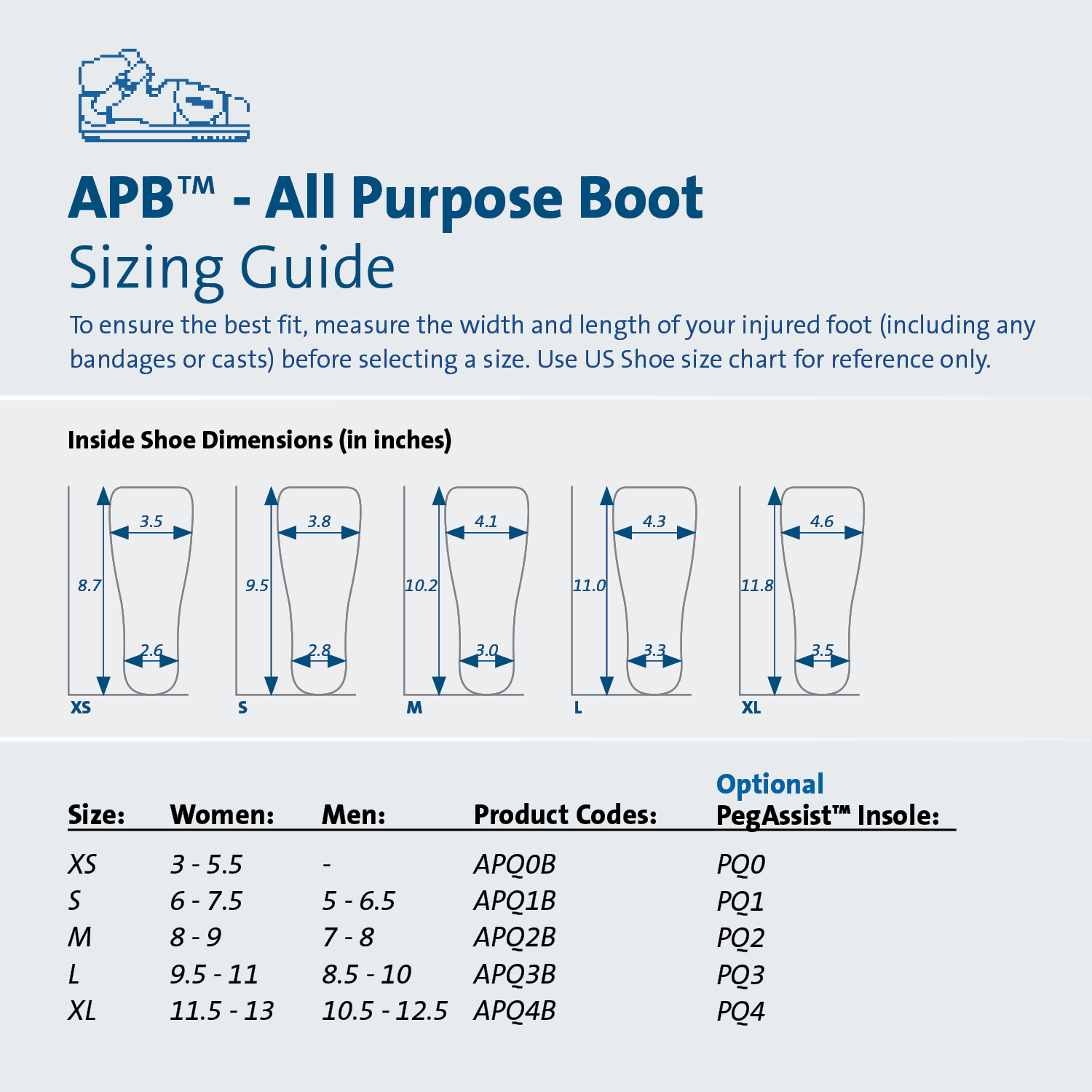 Fiber Boot Sizes All Purpose Shoe – Total Care